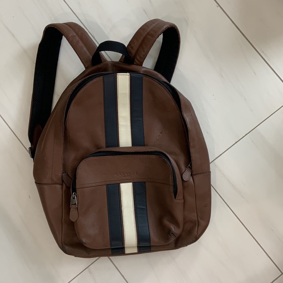 Men’s Coach Houston Varsity Stipe Backpack F49324 - Picture 2 of 16